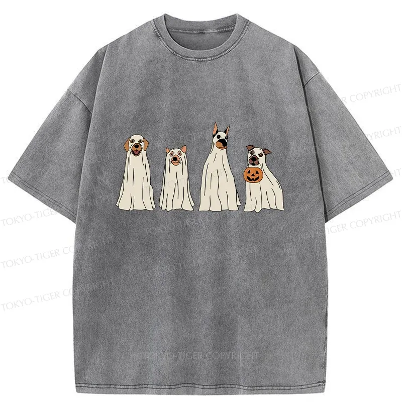 Tokyo-Tiger Halloween Puppies Washed T-Shirt