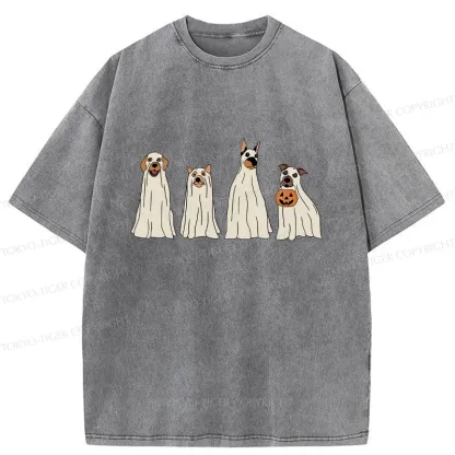Tokyo-Tiger Halloween Puppies Washed T-Shirt