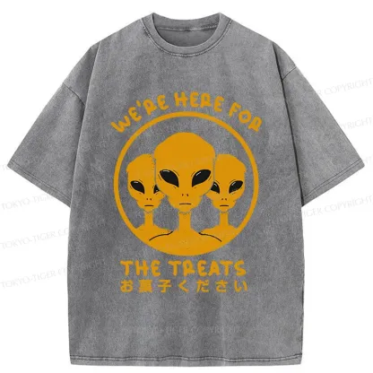 Tokyo-Tiger Alien Asking For Candy Washed T-Shirt