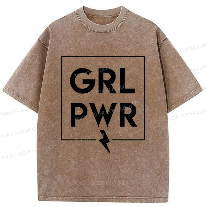 Tokyo-Tiger Girl Power Washed T-Shirt