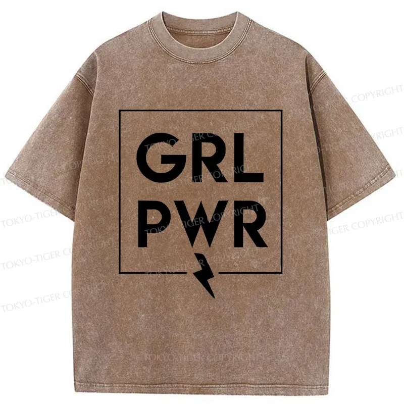 Tokyo-Tiger Girl Power Washed T-Shirt