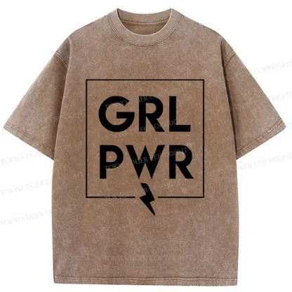 Tokyo-Tiger Girl Power Washed T-Shirt