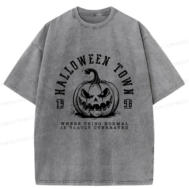 Tokyo-Tiger Halloween Pumpkin Washed T-Shirt