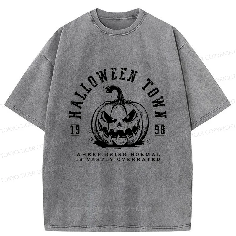 Tokyo-Tiger Halloween Pumpkin Washed T-Shirt Sale