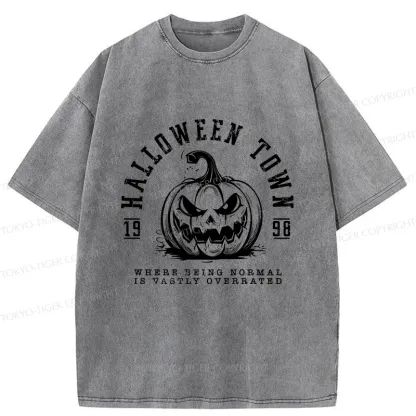 Tokyo-Tiger Halloween Pumpkin Washed T-Shirt