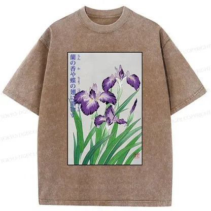 Tokyo-Tiger Japanese Iris Washed T-Shirt