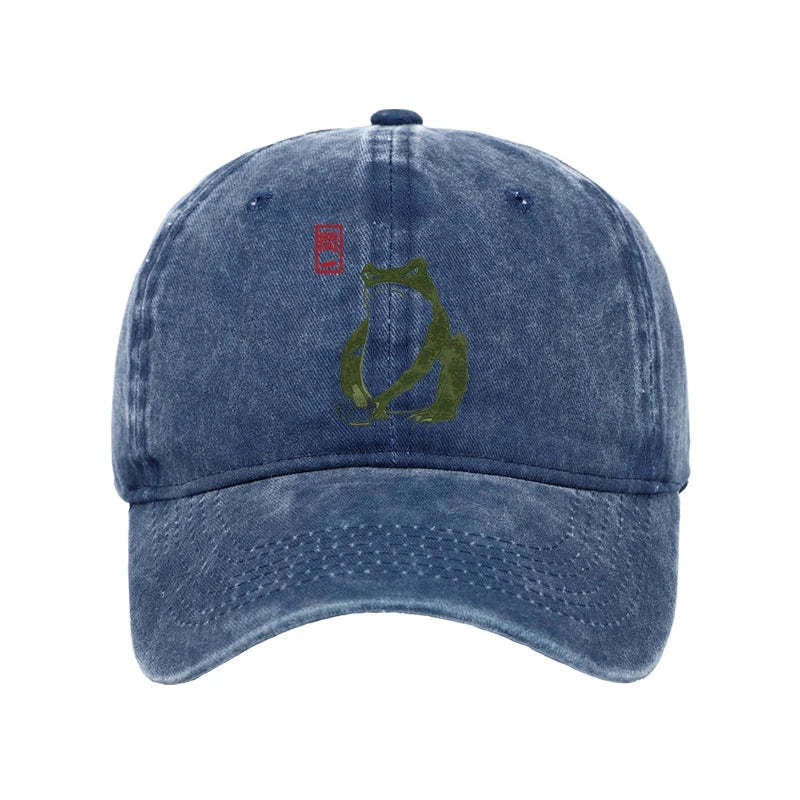 Tokyo-Tiger Woodblock Print Frog Washed Cap