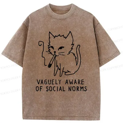 Tokyo-Tiger Uncontrolled Cat Washed T-Shirt