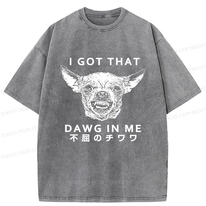 Tokyo-Tiger Indomitable Chihuahua Washed T-Shirt