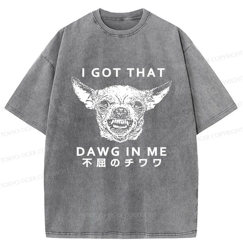 Tokyo-Tiger Indomitable Chihuahua Washed T-Shirt