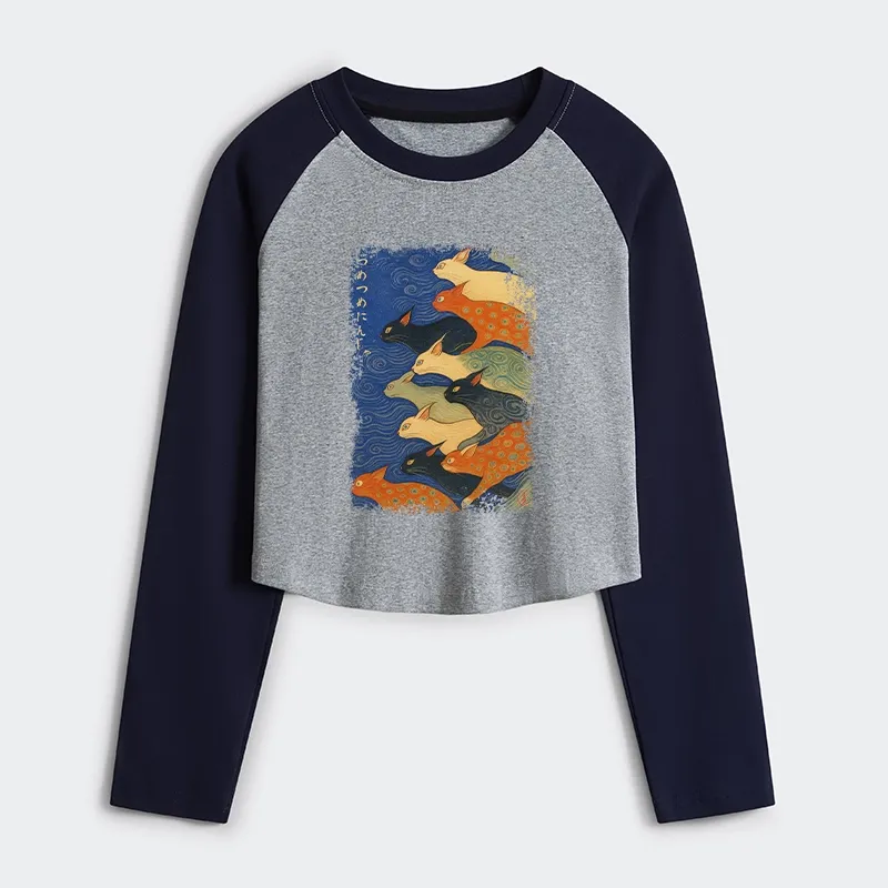 Tokyo-Tiger Claw-some Ninja Women's Crop Raglan T-Shirt