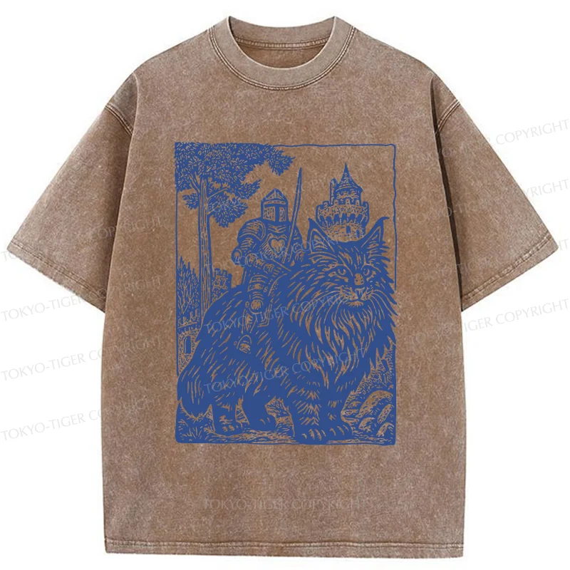 Tokyo-Tiger Cat And Knight Washed T-Shirt