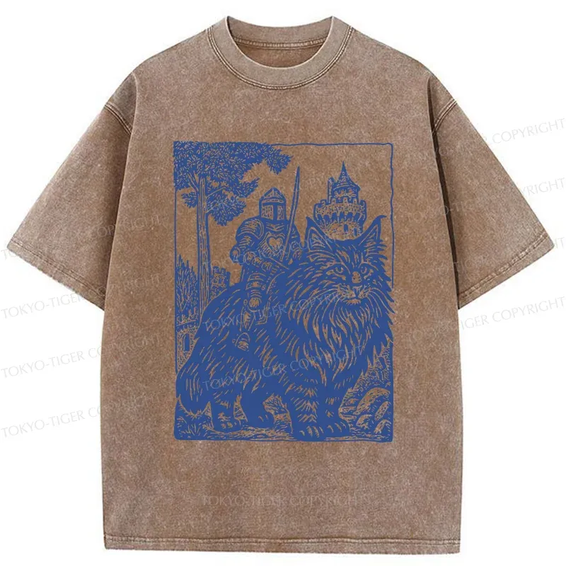 Tokyo-Tiger Cat And Knight Washed T-Shirt