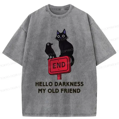 Tokyo-Tiger Black Cat And Crow Washed T-Shirt