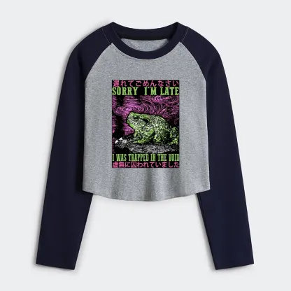 Tokyo-Tiger Frogs Trapped In The Void Women's Crop Raglan T-Shirt