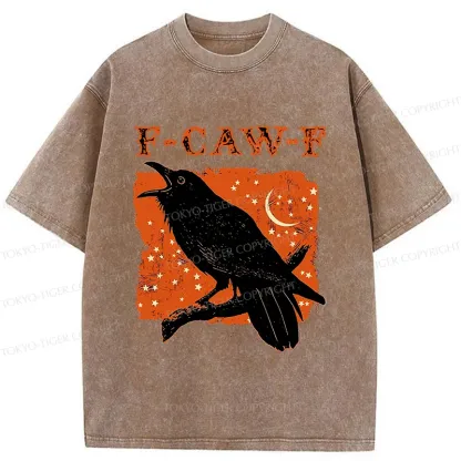 Tokyo-Tiger Funny Crow Calls Washed T-Shirt