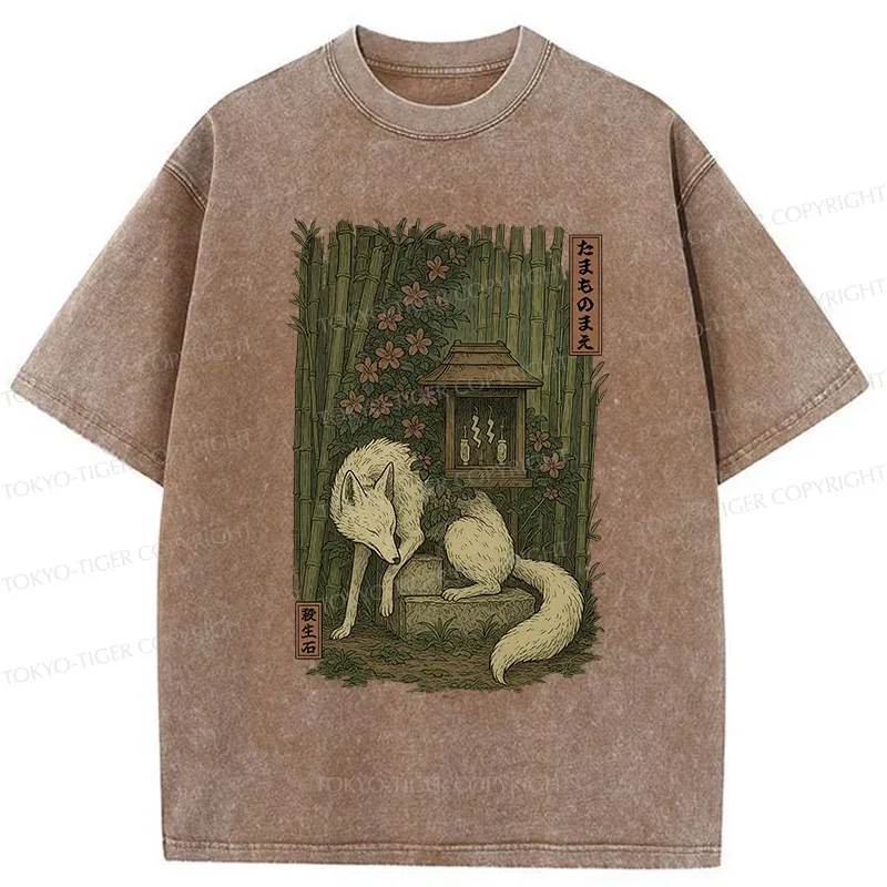 Tokyo-Tiger Japanese Fox Demon Washed T-Shirt