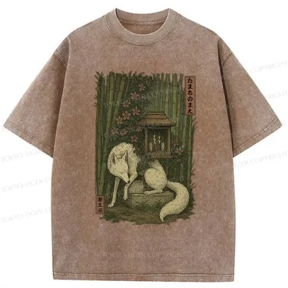 Tokyo-Tiger Japanese Fox Demon Washed T-Shirt