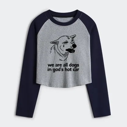 Tokyo-Tiger Sad Dog Funny Women's Crop Raglan T-Shirt