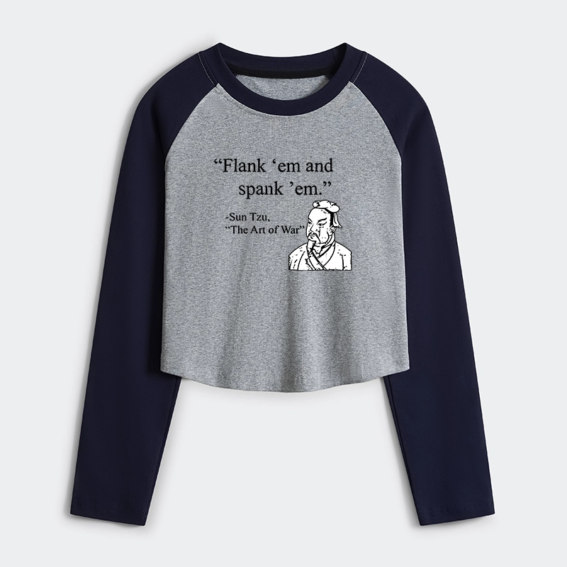 Tokyo-Tiger The Art Of War Funny Women's Crop Raglan T-Shirt