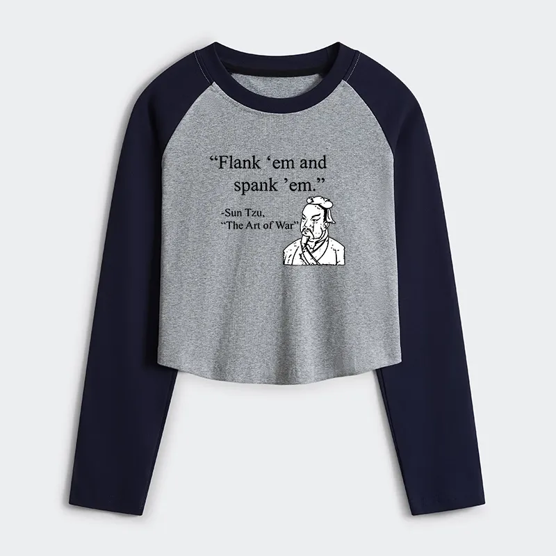 Tokyo-Tiger The Art Of War Funny Women's Crop Raglan T-Shirt