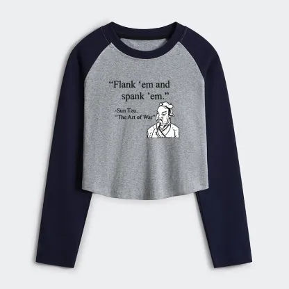 Tokyo-Tiger The Art Of War Funny Women's Crop Raglan T-Shirt