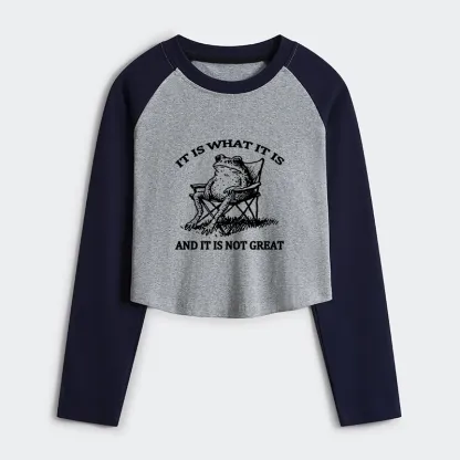 Tokyo-Tiger Resting Frog Funny Women's Crop Raglan T-Shirt
