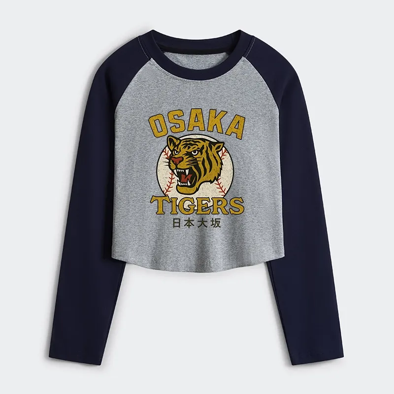 Tokyo-Tiger Funny Osaka Tigers Women's Crop Raglan T-Shirt