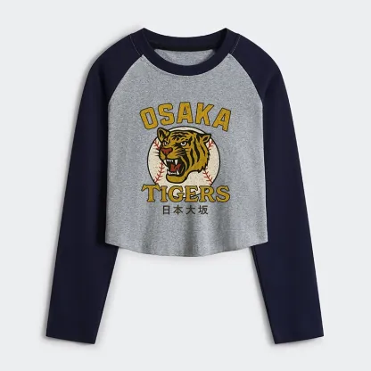 Tokyo-Tiger Funny Osaka Tigers Women's Crop Raglan T-Shirt