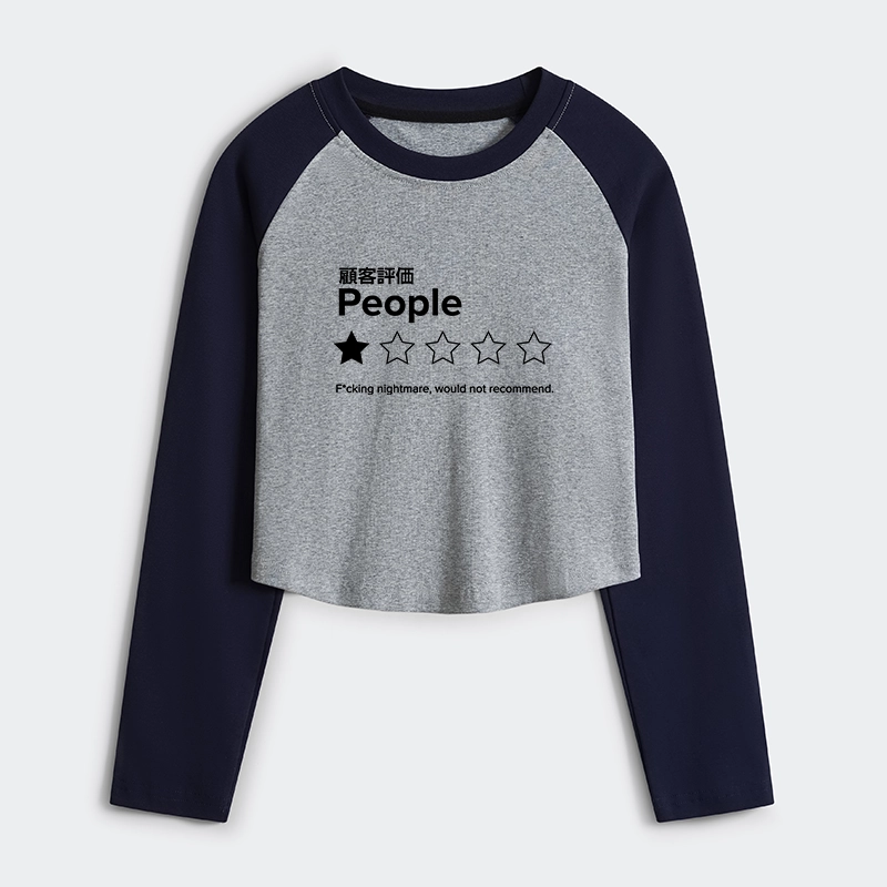 Tokyo-Tiger Evaluation People Women's Crop Raglan T-Shirt