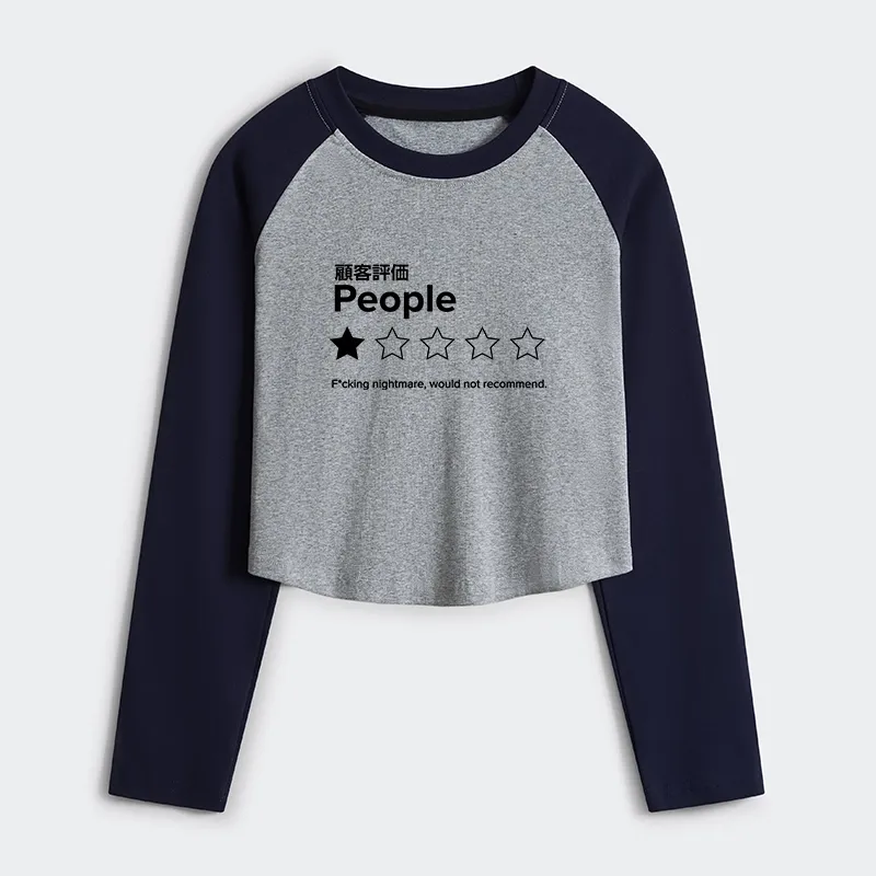 Tokyo-Tiger Evaluation People Women's Crop Raglan T-Shirt