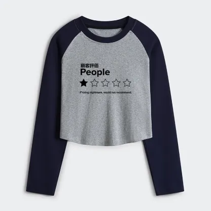 Tokyo-Tiger Evaluation People Women's Crop Raglan T-Shirt