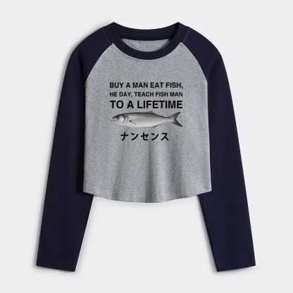 Tokyo-Tiger Funny To A Lifetime Women's Crop Raglan T-Shirt