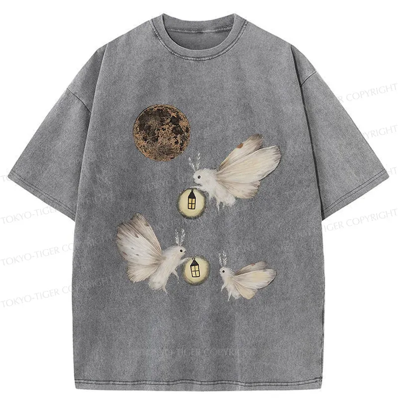 Tokyo-Tiger Night Moths Washed T-Shirt