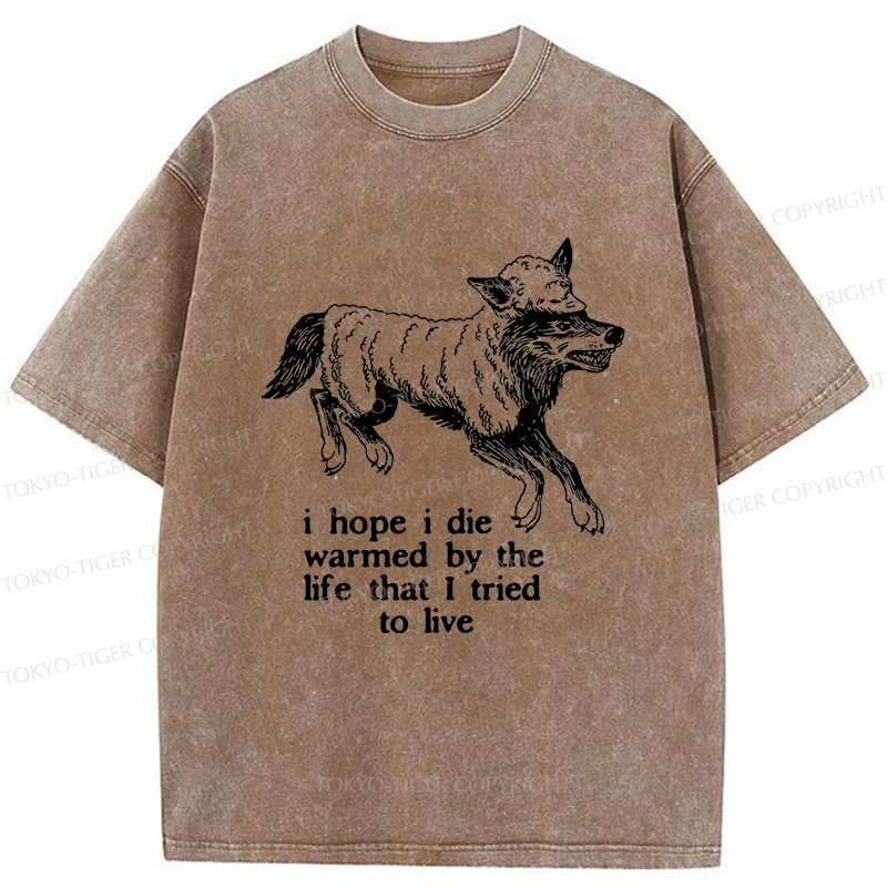 Tokyo-Tiger A Wolf In Sheep's Clothing Funny Washed T-Shirt