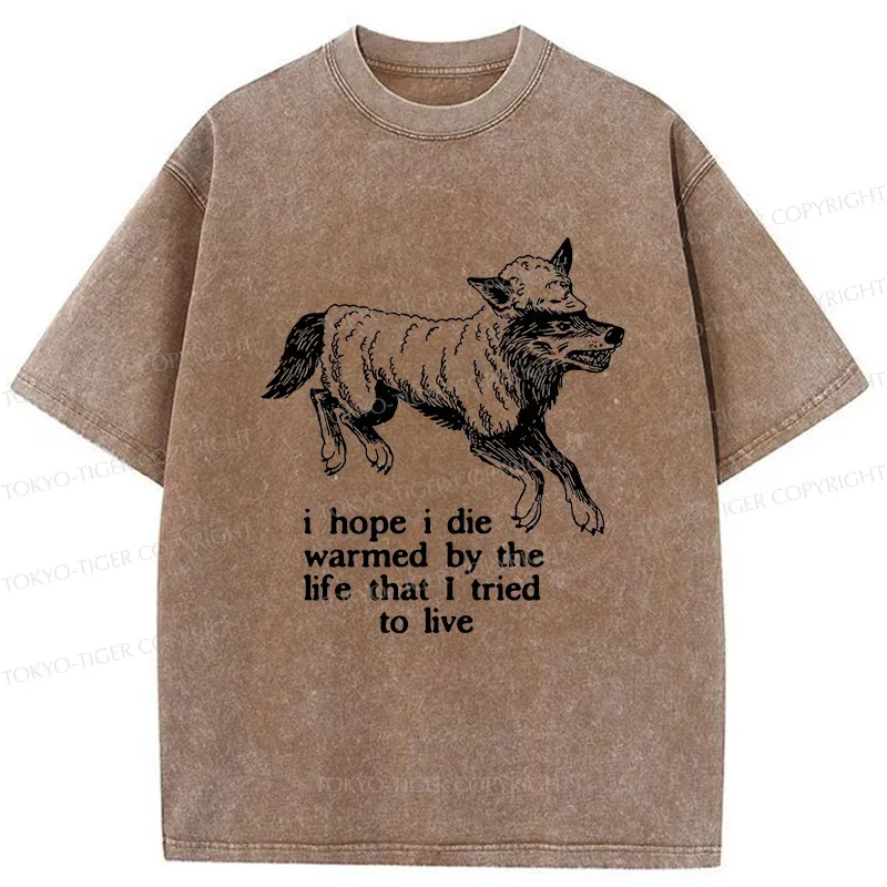 Tokyo-Tiger A Wolf In Sheep's Clothing Funny Washed T-Shirt