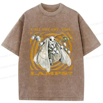 Tokyo-Tiger Funny Moth Meme Washed T-Shirt