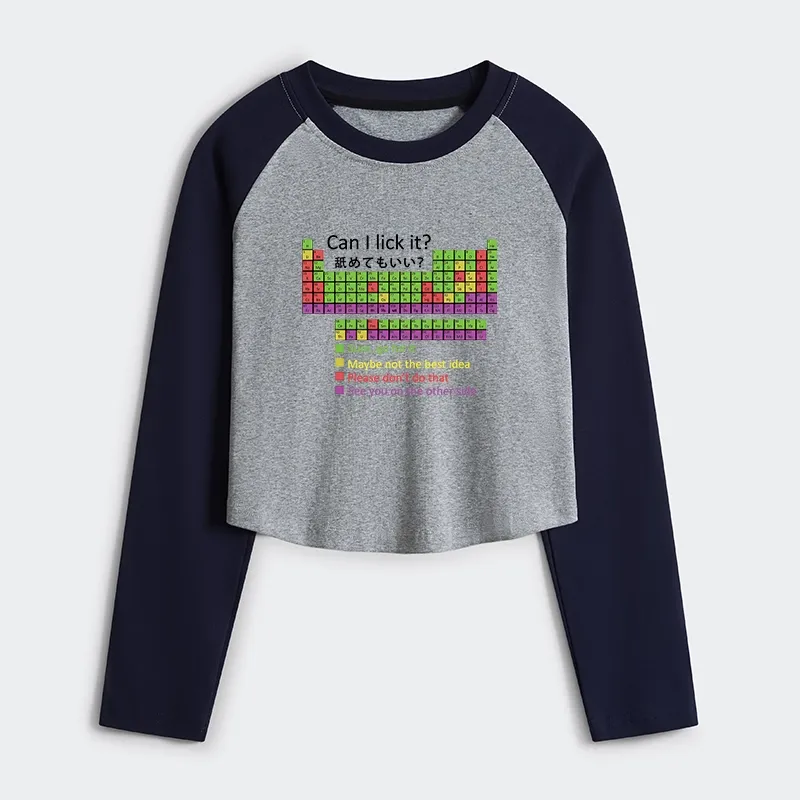 Tokyo-Tiger Can I Lick It Women's Crop Raglan T-Shirt