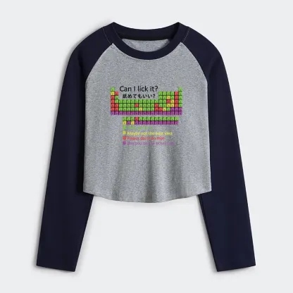 Tokyo-Tiger Can I Lick It Women's Crop Raglan T-Shirt