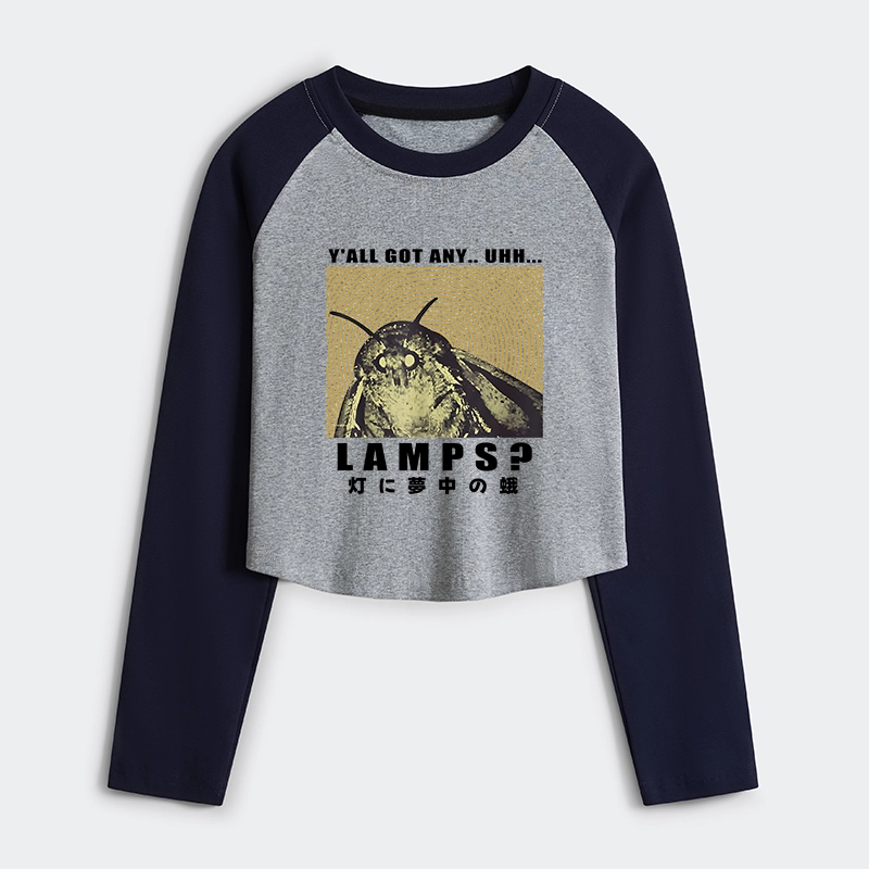 Tokyo-Tiger Moth Obsessed With The Light Women's Crop Raglan T-Shirt