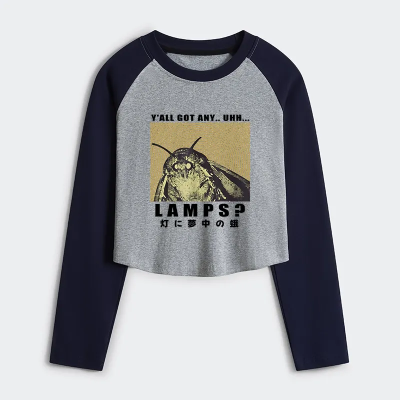 Tokyo-Tiger Moth Obsessed With The Light Women's Crop Raglan T-Shirt