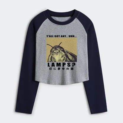 Tokyo-Tiger Moth Obsessed With The Light Women's Crop Raglan T-Shirt