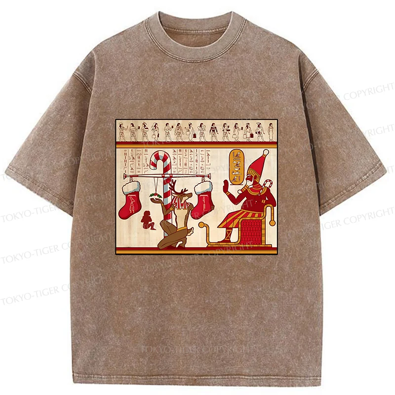 Tokyo-Tiger Egyptian Christmas Washed T-Shirt