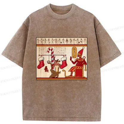 Tokyo-Tiger Egyptian Christmas Washed T-Shirt