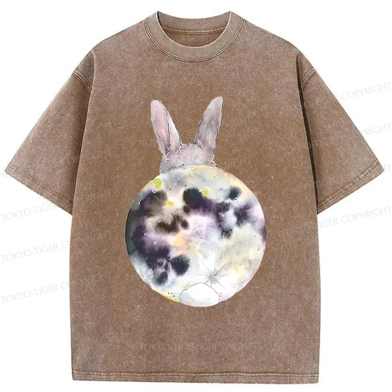 Tokyo-Tiger Moon Rabbit Washed T-Shirt