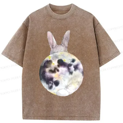 Tokyo-Tiger Moon Rabbit Washed T-Shirt