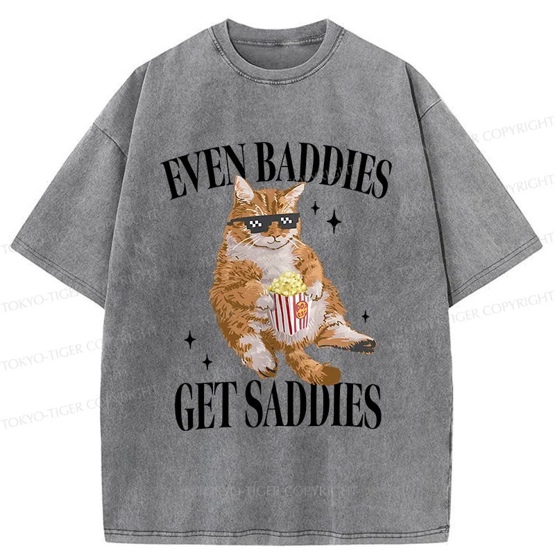 Tokyo-Tiger Bad Cat Meme Washed T-Shirt