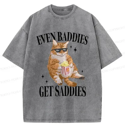 Tokyo-Tiger Bad Cat Meme Washed T-Shirt
