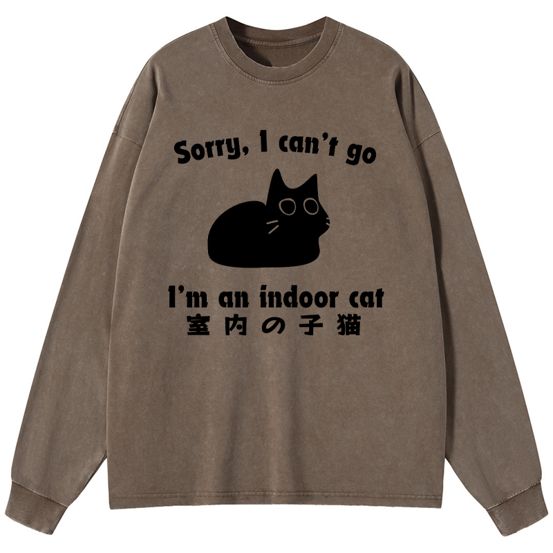 Tokyo-Tiger Indoor Kitten Washed Long Sleeve T-Shirt