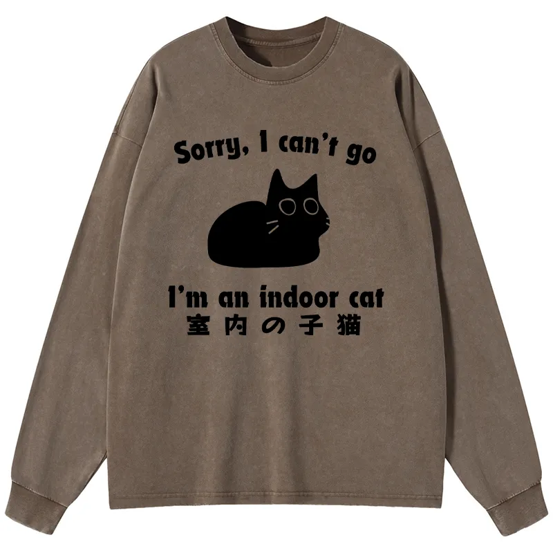 Tokyo-Tiger Indoor Kitten Washed Long Sleeve T-Shirt